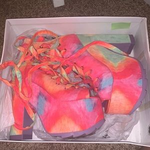 Y.R.U Rainbow platform heels